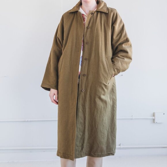 EUC! Micaela Greg Linen Cotton Sherpa Lined Trench in Fir - Picture 2 of 14